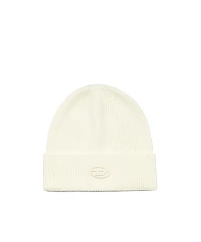 Diesel K-coder-fully B Logo Embroidered Beanie In Neutral