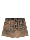 Diesel Brown Ken-37 Dnm Swim Shorts In Pink
