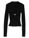 Diesel Fitted Black Ribbed Wool Sweater In Multi