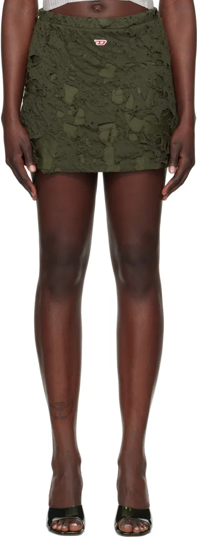 Diesel Khaki O-ressy Miniskirt In 51f