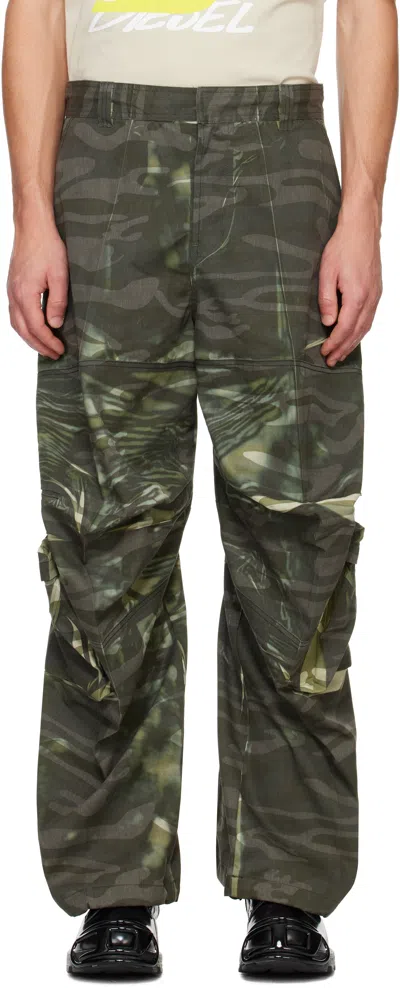 Diesel Khaki P-arne-a Cargo Pants In 5fqa