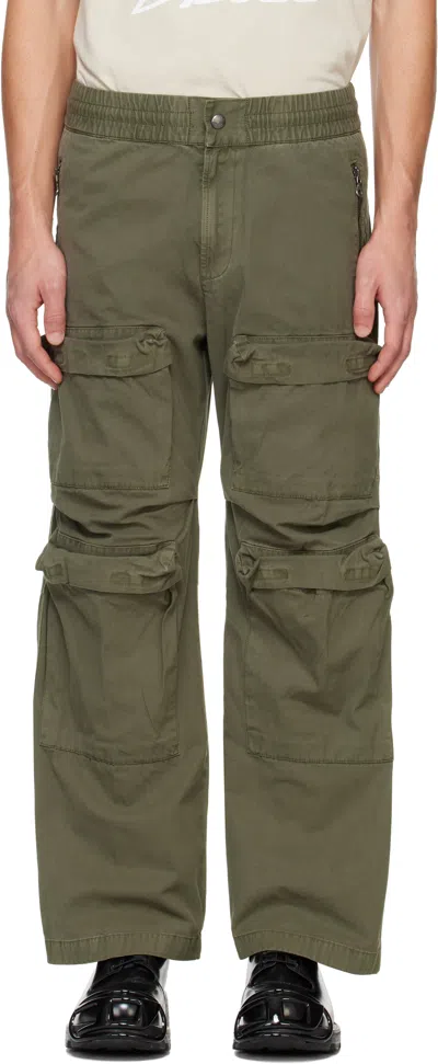 Diesel Khaki P-danzel Cargo Pants In 5af