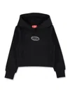 Diesel Kid -  Black Cotton Hoodie With Oval D Logo In Black
