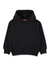Diesel Kid -  Black Oversized Hoodie With Oval D Embroidery In Black