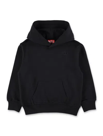 Diesel Kid -  Black Oversized Hoodie With Oval D Embroidery