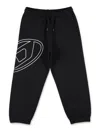 Diesel Kid -  Black Sweatpants With Oval D Embroidery In Animal Print