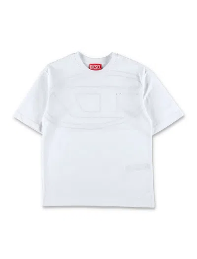 Diesel Kid -  Oversized T-shirt With Oval D Logo In White