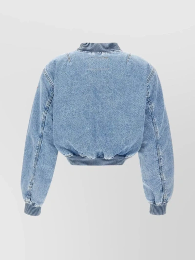 Diesel De-kiddo Denim Bomber Jacket In Blue
