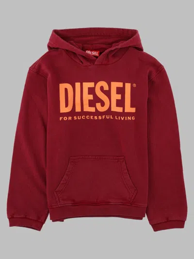 Diesel Kids 100% Cotton Sweatshirt In Red