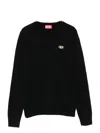 Diesel Kids Black Crewneck Long-sleeved Sweater In Black