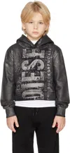 Diesel Kids Black Slimphood Hoodie In Black