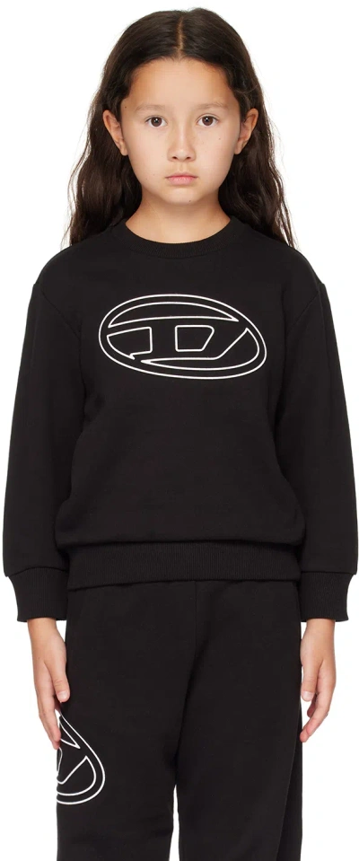 Diesel Kids Black Smartbigoval Over Sweatshirt In K900