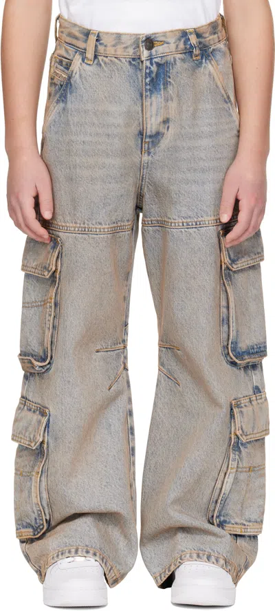 Diesel Kids Blue D-argjx-cargo-j Jeans In K01