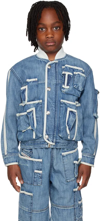 Diesel Kids Blue Jschut-j Denim Jacket In K01