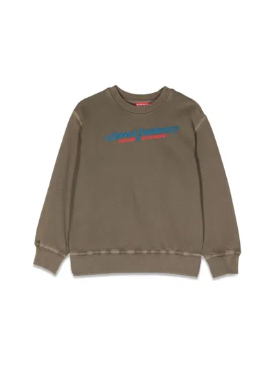 Diesel Kids Crewneck Sweatshirt In Green
