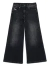 Diesel Mid-rise Wide-leg Jeans In Black