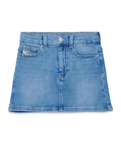 Diesel Kids Denim Mini Skirt In Blue