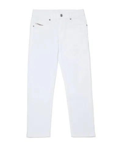 Diesel Kids D-logo Straight-leg Jeans In White