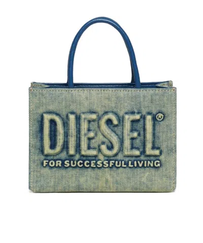 Diesel Kids Dsl 3d Denim Tote Bag In Blue