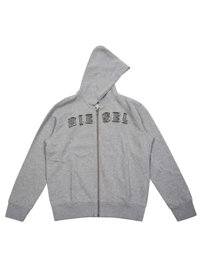 Diesel Kids Hooded Sweatshirt Layer T-shirt In Transparent