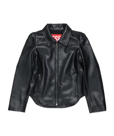 Diesel Kids Jenny Zipped Jacket In Black