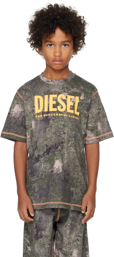 Diesel Tmim Over Cotton T-shirt In Brown
