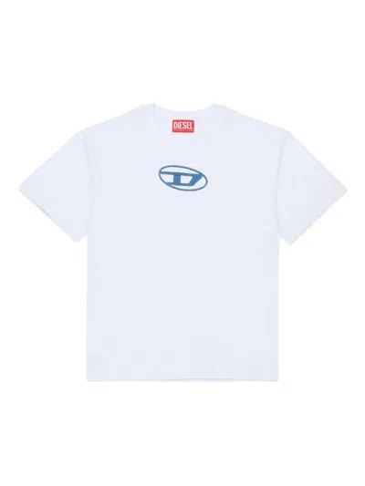 Diesel Kids Kids' Trendy Graphic Over T-shirt In White