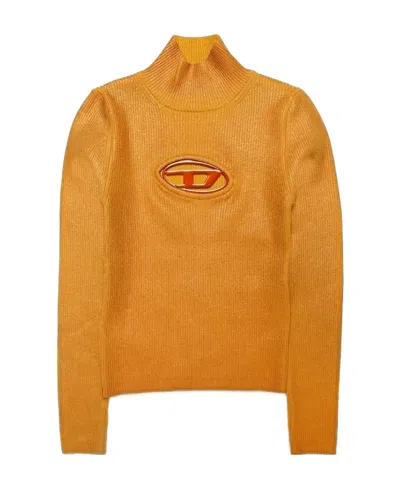 Diesel Kids Kmarcella Logo-plaque High-neck Jumper In Brown