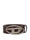Diesel Kids Leather Belt With Buckle In Brown