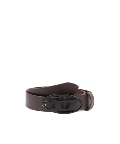 Diesel Kids Logo Buckle Belt In Brown