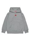 Diesel Logo-patch Hoodie In Gray