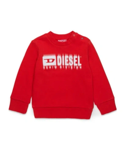 Diesel Logo-print Sweatshirt In Red