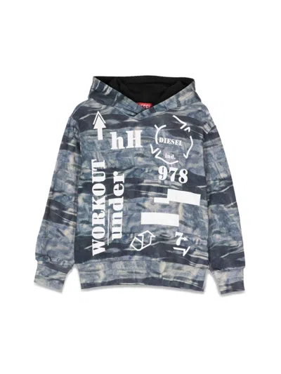 Diesel Kids Mini Graphic Print Hoodie For Boys In Multi