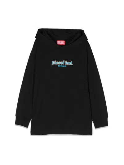 Diesel Kids Over Hoodie In Black