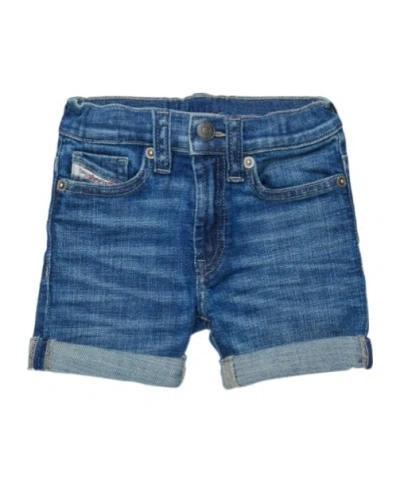 Diesel Kids Pgallyb Denim Shorts In Blue