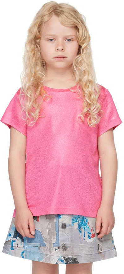 Diesel Kids Pink Tled T-shirt In K378