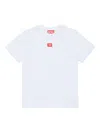 Diesel Jersey T-shirt With Red D Patch In White