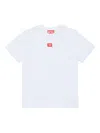 Diesel Jersey T-shirt With Red D Patch In White