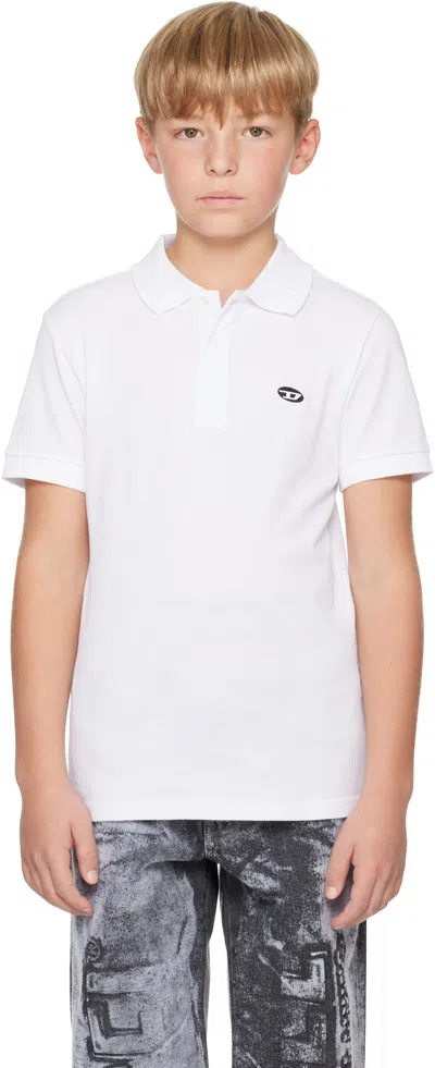 Diesel Kids White T-smith-doval-pj Polo In K100