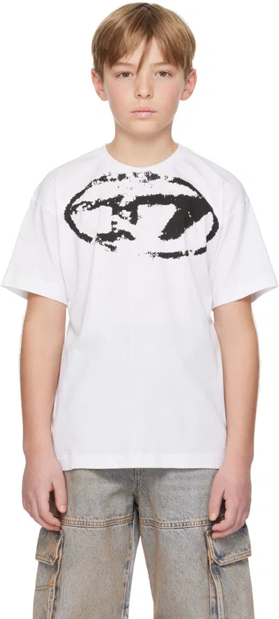 Diesel Kids White Tboxtn14 Over T-shirt In K100