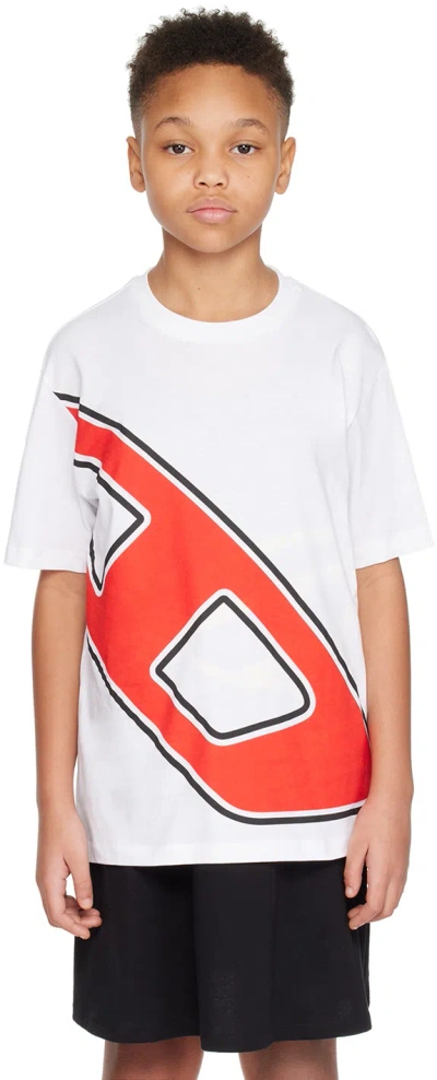 Diesel Kids' Tdave Over T-shirt In White