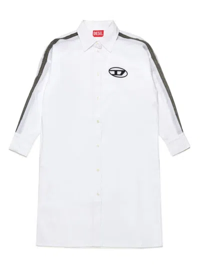 Diesel Kids' Oval D-embroidered Shirtdress In White