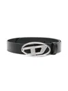 Diesel Boys Nero Kids Logo-buckle Leather Belt In Black