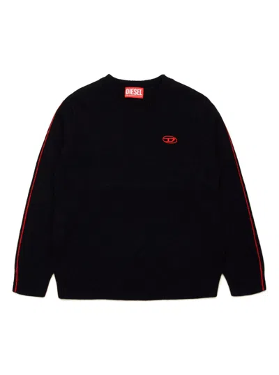 Diesel Logo-embroidered Jumper In Black