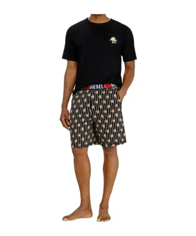 Diesel Kit-jack-d-core Floral-print Two-piece Pajamas In Multi