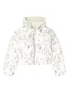 Diesel Kitten-print Hooded Puffer Jacket In White