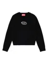 Diesel Pullover Misto Cashmere Con Ricamo Oval D In Black