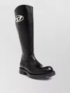 Diesel Knee High Ankle Boots Chunky Sole In Black