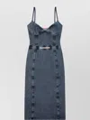 Diesel Knee Length Dress Belt Detail In Blue