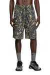 Diesel Knee-length Shorts With Camo Print In Multicolor